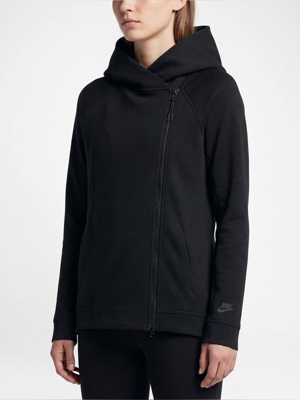 Nike Sportswear Tech Fleece Asymmetrical Zip Cape Jacket Black S